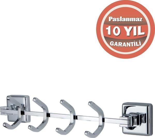Çelik Banyo Paslanmaz Pirinç Kumru 4'Lü Askılık Havluluk Banyo Askısı - Image 1