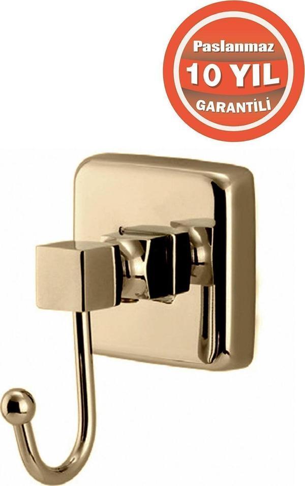Çelik Banyo Paslanmaz Pirinç Kumru Tekli Bornozluk Banyo Askısı Altın Gold - Image 1