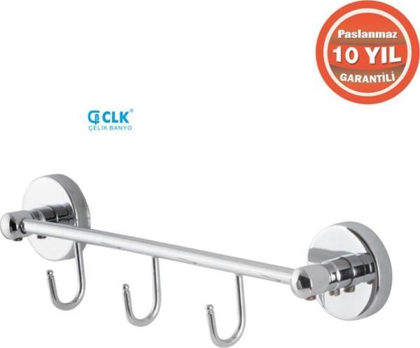 Çelik Banyo Paslanmaz Pirinç Karaca 3'Lü Askılık(10 Yıl Grantili) - Image 1