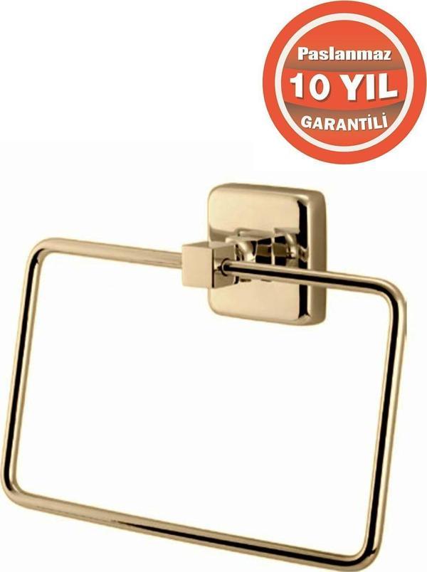 Çelik Banyo Paslanmaz Pirinç Kumru Kare Havluluk Altın Gold - Image 1