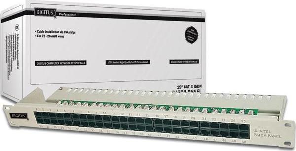 Digitus 19 Inch 50 port CAT-3 ISDN Patch Panel, Zırhsız - Image 1