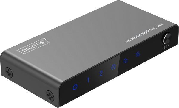 DIGITUS 4K HDMI Splitter, 1x2, 4K/60Hz HDCP 2.2, EDID Control - Image 1