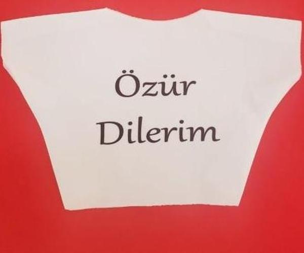 Özür Dilerim Yazılı Peluş Oyuncak Tişörtü - Image 1