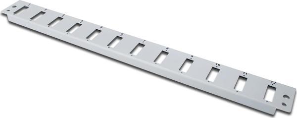 Digitus DN-96200 Sürgülü Boş Fiber Optik Sonlandırma Kutusu için Önpanel, 12 x SC, Gri RenkDigitus Fiber Optic Splice Box Front Panel, 12 x SC, Grey - Image 1