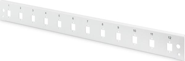 Digitus DN-96200-QL Sürgülü Boş Fiber Optik Sonlandırma Kutusu için Ön Panel, Kilit Mekanizmalı, 12 x LC Duplex SC Simplex, E2000 Simplex Dikey, 1U, Vernikli Çelik Sac, Gri Renk (RAL 7035)&lt;br&gt;
D - Image 1