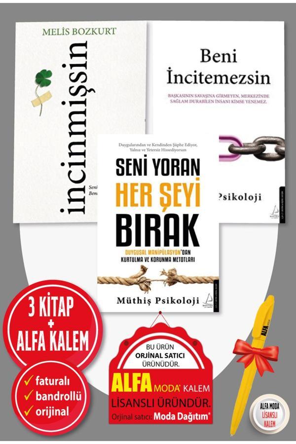 İncinmişsin / MELİS BOZKURT + Beni İncitemezsin + Seni Yoran Her Şeyi Bırak MÜTHİŞ PSİKO 3 Kitap Set - Destek Yayınları - Image 1
