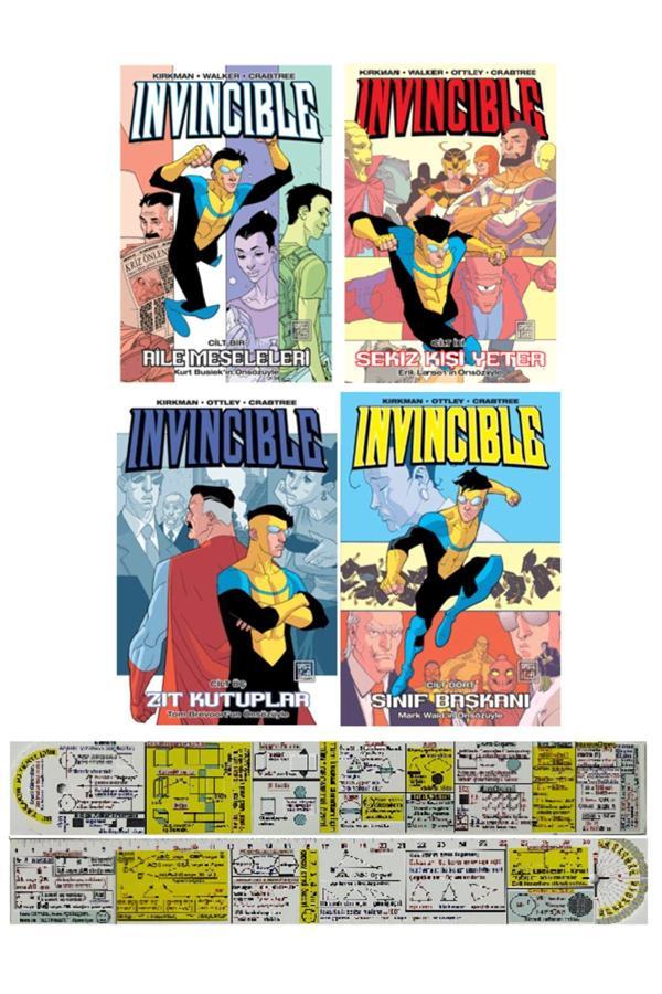 Invincible 1-2-3-4. Ciltler Çizgi Roman Seti + Mat. Öğreten Cetvel - Destek Yayınları - Image 1