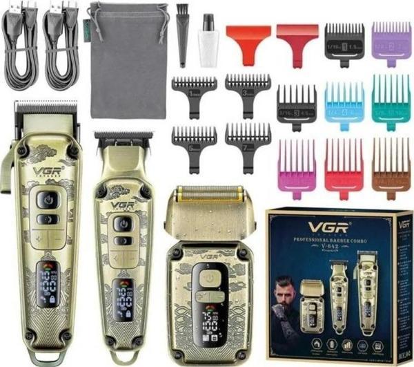 Vgr Yeni V-642 Profesyonel Saç Sakal Ense +Sıfır Yanak Düzeltici Elektrikli Tıraş Makinesi Seti - Image 1