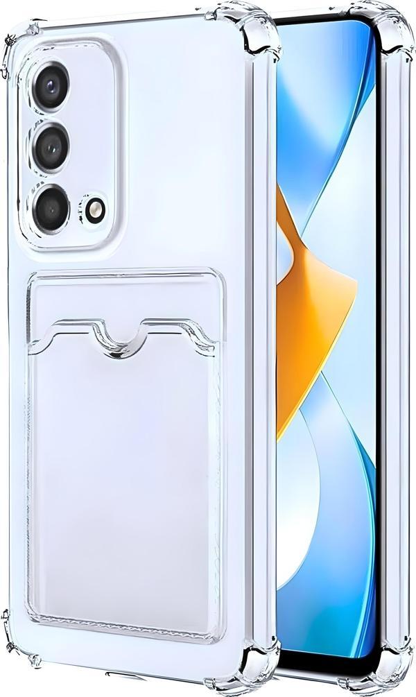 Oppo A74 Uyumlu Kamera Korumalı Kartlıklı Köşeleri Airbag Tasarımlı Darbe Önleyici Şeffaf Silikon Kılıf - Image 1