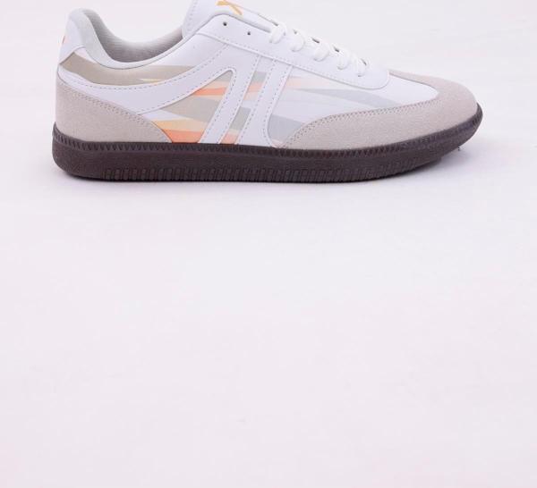 Dijital Baskı Kadın Beyaz-Oranj Sneaker Ayakkabı - Image 1