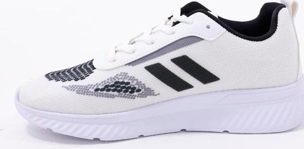Dijital Baskılı Unisex Beyaz Sneaker - Siyah Desenli Günlük Ayakkabı - Image 1