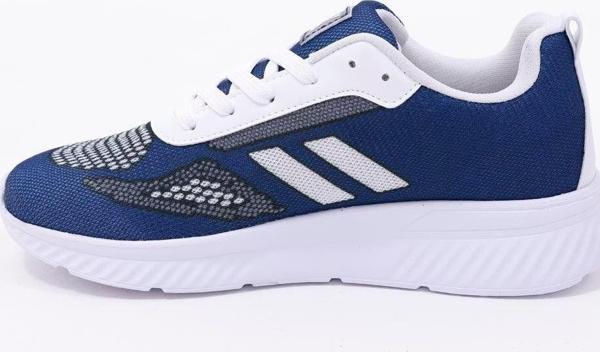 Dijital Baskılı Unisex Mavi Sneaker - Beyaz Desenli Günlük Ayakkabı - Image 1