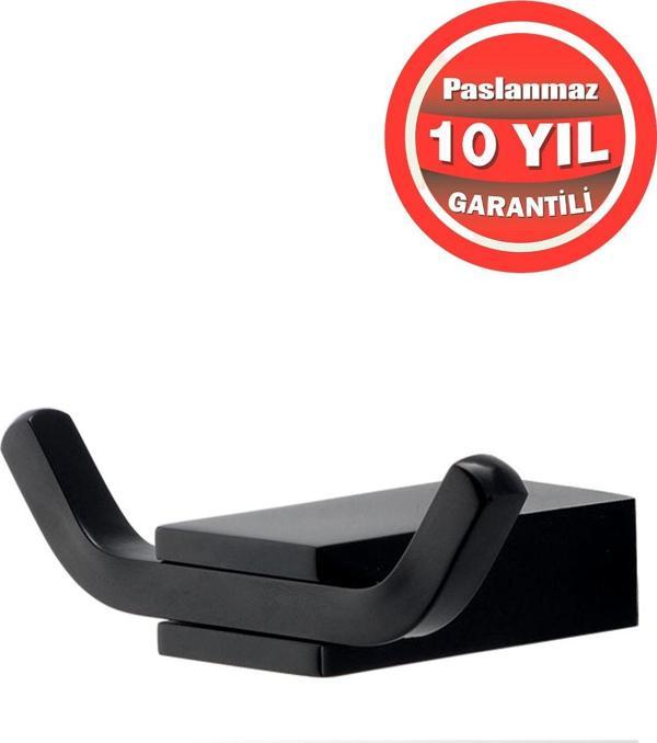 Çelik Banyo Paslanmaz Pirinç Mat Siyah Titanik Bornozluk Havlu Askısı - Image 1