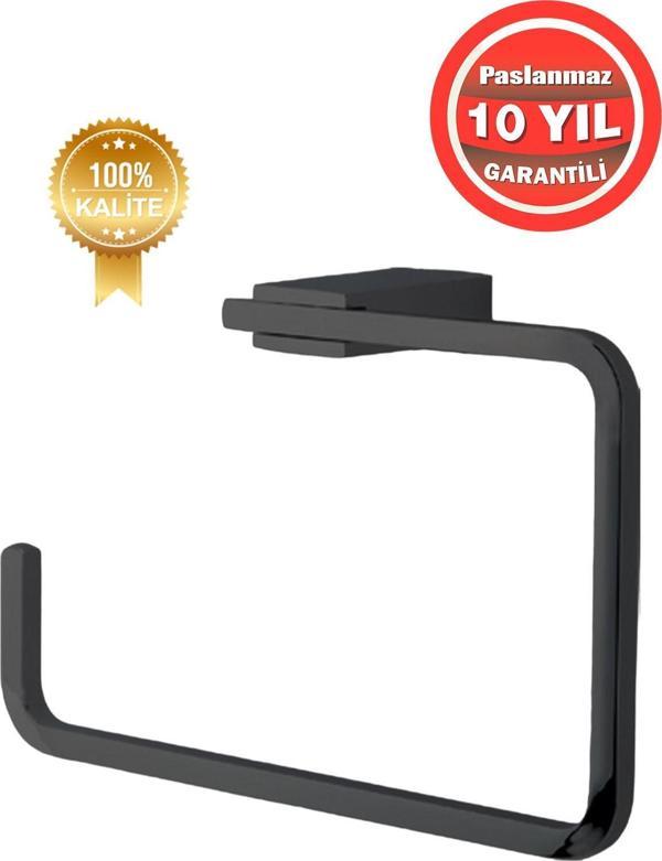 Çelik Banyo Paslanmaz Pirinç Mat Siyah Titanik Kare Havluluk - Image 1