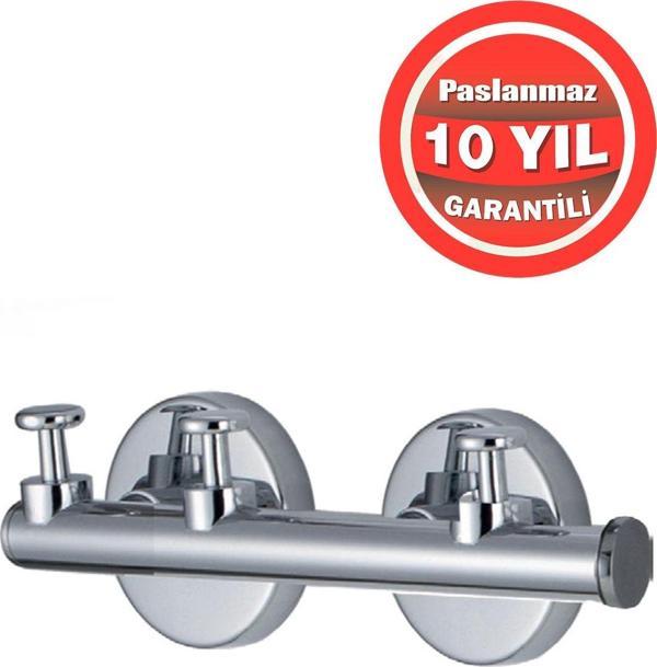 Çelik Banyo Paslanmaz Pirinç Flora 3'Lü Bornozluk Askılık - Image 1