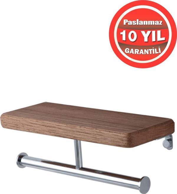 Çelik Banyo Paslanmaz Pirinç Mdf  2'Li Tuvalet Kağıtlık - Image 1