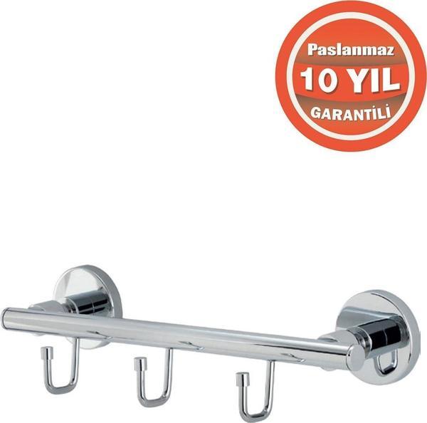 Çelik Banyo Paslanmaz Pirinç Flora Askılık Üçlü Askılık Havlu Askısı - Image 1