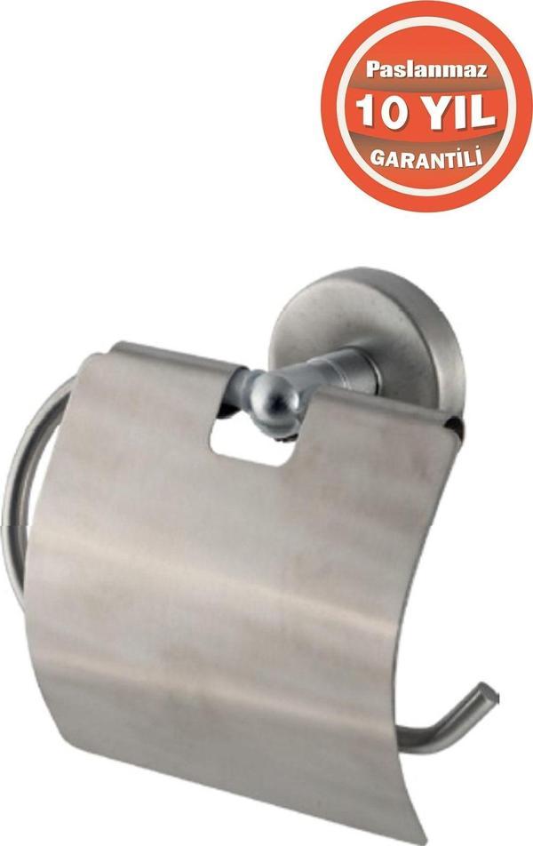 Çelik Banyo Paslanmaz Çelik Mat Kapaklı Tuvalet Kağıtlık - Image 1