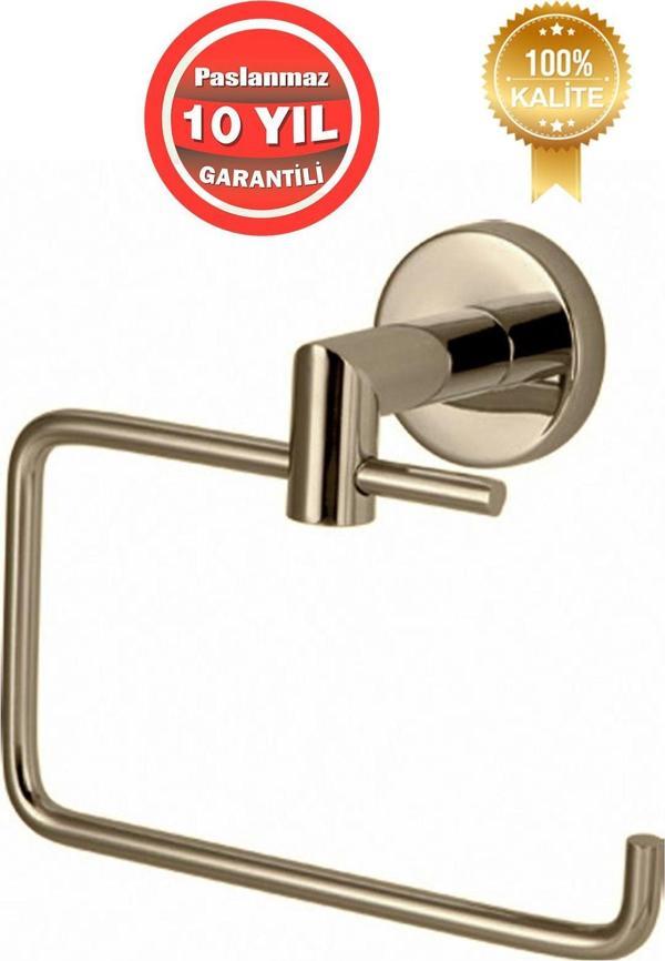 Çelik Banyo Paslanmaz Pirinç Flora Tuvalet Kağıtlık Altın Gold - Image 1