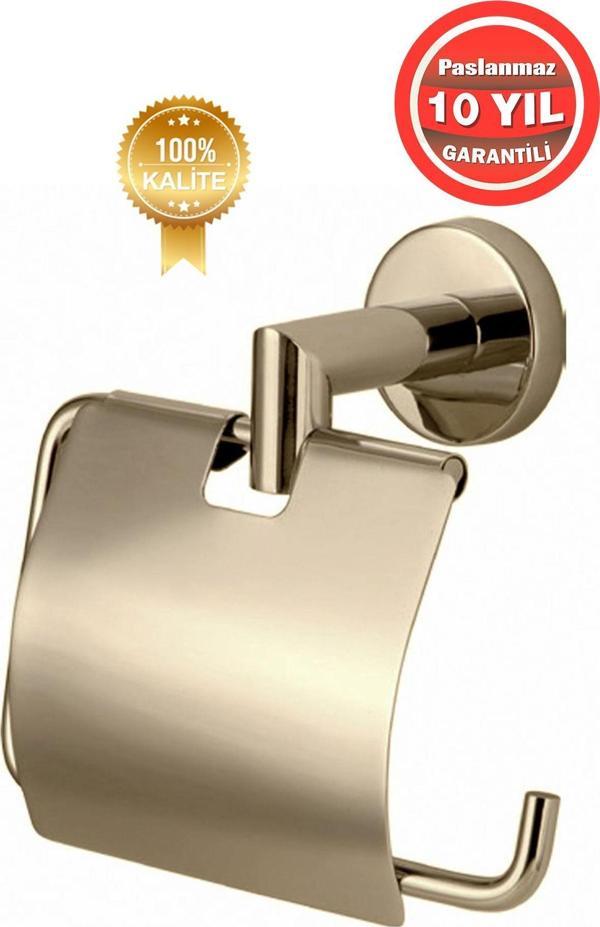 Çelik Banyo Paslanmaz Pirinç Flora Tuvalet Kağıtlık Altın Gold - Image 1