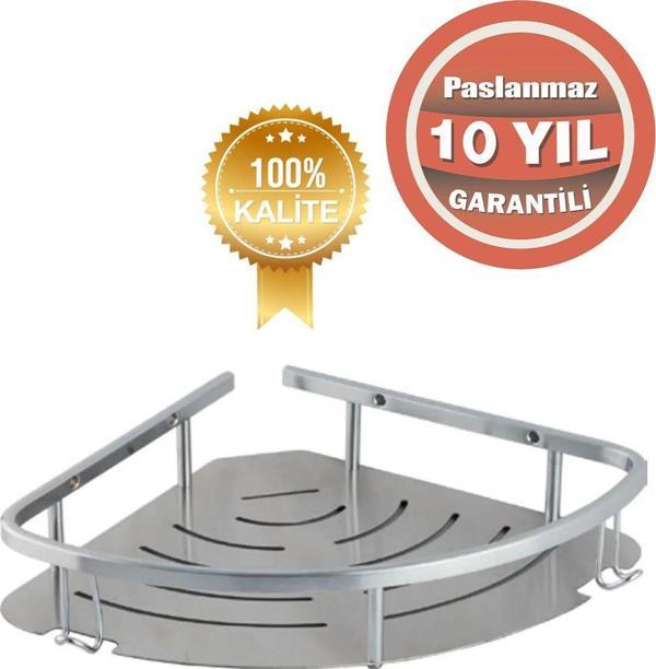 Çelik Banyo Paslanmaz Çelik Mat Şampuanlık Köşe Süngerlik - Image 1