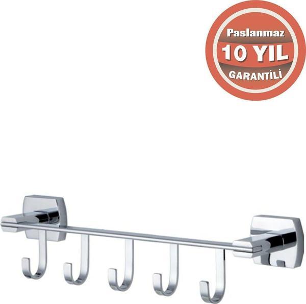 Çelik Banyo Paslanmaz Pirinç Milano 5'Li Askılık Havluluk Banyo Askısı - Image 1