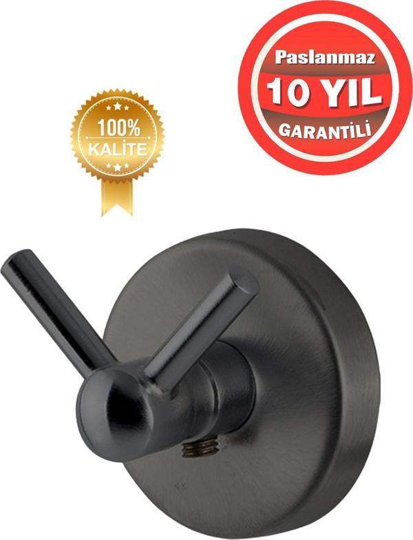 Çelik Banyo Paslanmaz Çelik Mat Siyah Karaca Bornozluk Banyo Askısı - Image 1