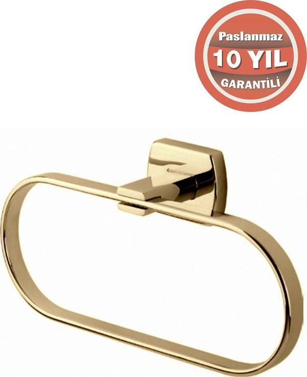 Çelik Banyo Paslanmaz Pirinç Milano Yuvarlak Havluluk Altın Gold - Image 1