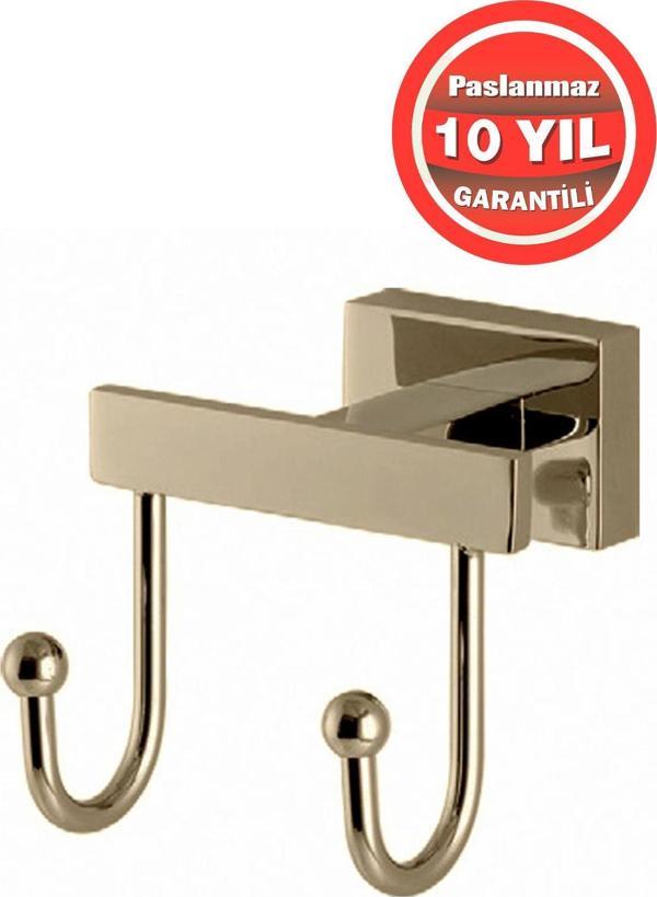 Çelik Banyo Paslanmaz Pirinç Kenzo Bornozluk Askılık Havlu Askısı Altın Gold - Image 1