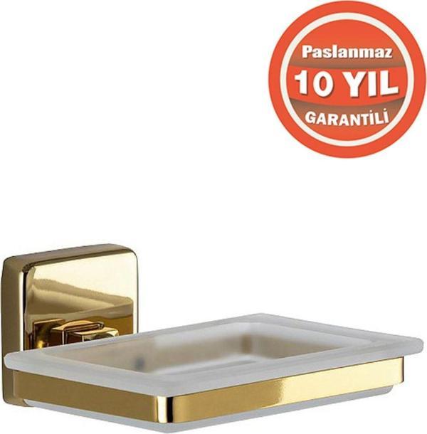 Çelik Banyo Paslanmaz Pirinç Montajlı Kumru Sabunluk Altın - Image 1