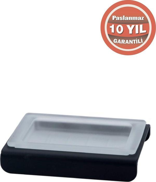 Çelik Banyo Paslanmaz Çelik Paris Mat Siyah Setüstü Sabunluk - Image 1