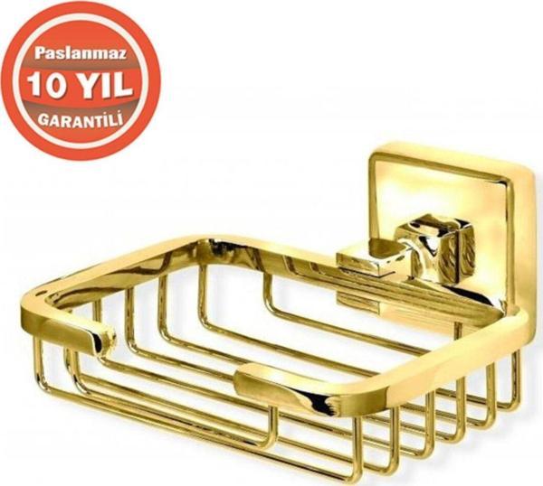 Çelik Banyo Paslanmaz Pirinç Montajlı Tel Sabunluk Kumru Altın (10 Yıl Garantili ) - Image 1