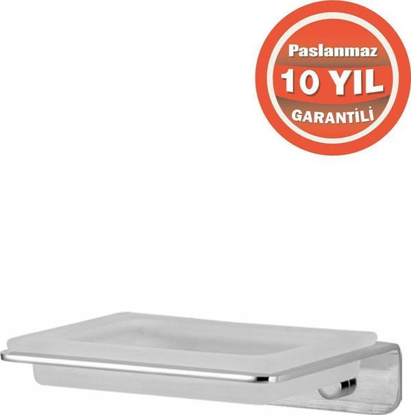 Çelik Banyo Paslanmaz Çelik Paris Montajlı Camlı Sabunluk - Image 1