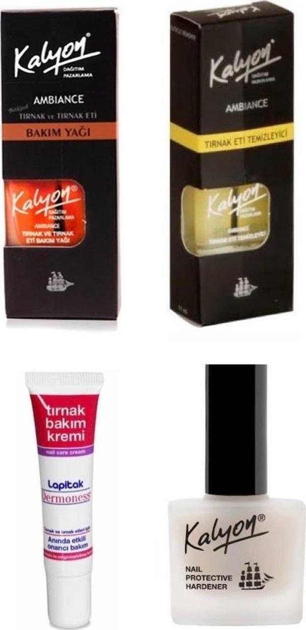 Kalyon Tırnak Sertleştirici+Tırnak Bakım Yağı+Tırnak Eti Temizleyici+Lapitak Tırnak bakım Kremi 15 Ml 4'lü Set - Image 1