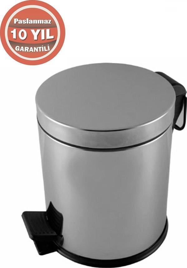 Çelik Banyo Paslanmaz Çelik Pedallı Çöp Kovası 3Lt - Image 1