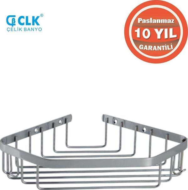 Çelik Banyo Paslanmaz Çelik Selen 1’Li 19X19 Cm Şampuanlık Köşe Süngerlik - Image 1