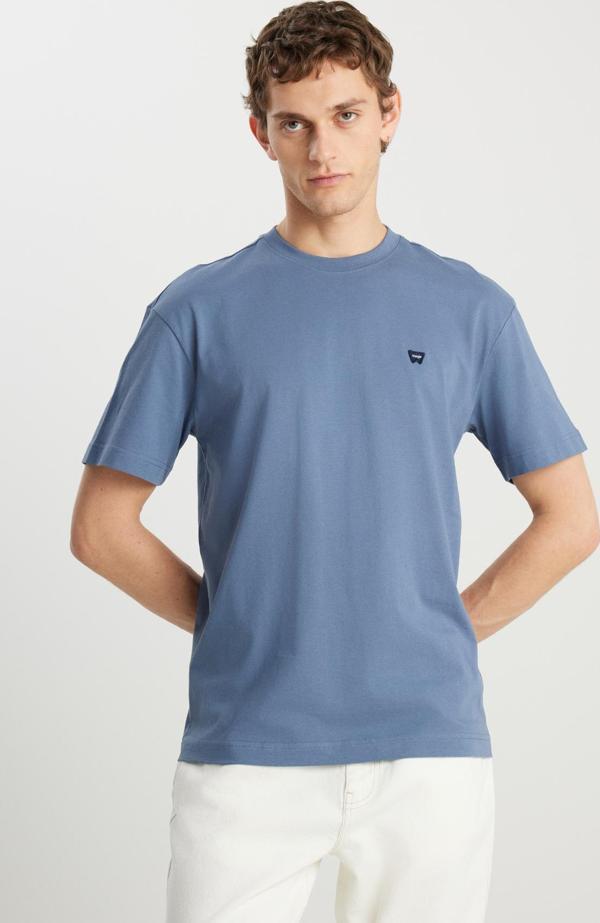 Wrangler % 100 Pamuk Regular Fit Bisiklet Yaka Erkek T Shirt MW7NM203877223 MAVİ - Image 1