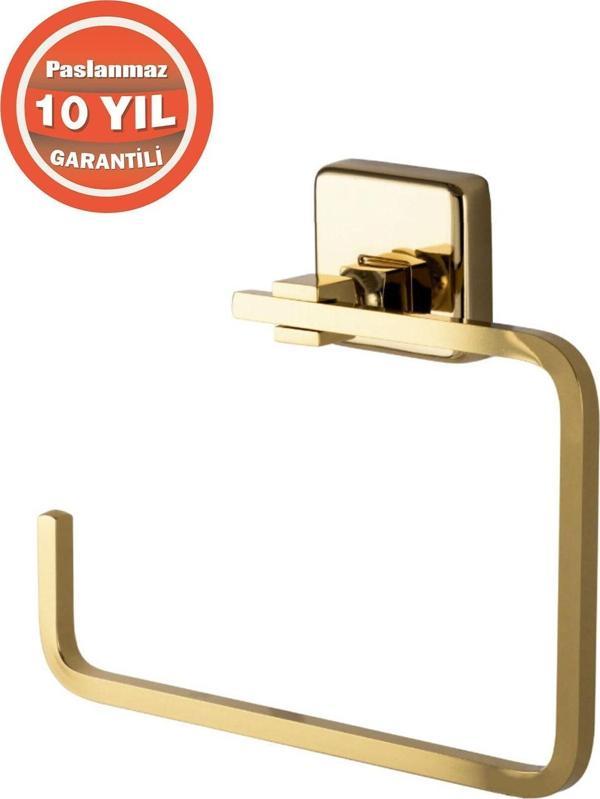 Çelik Banyo Paslanmaz Pirinç Kumru Kare Havluluk Altın (10 Yıl Garantili ) - Image 1