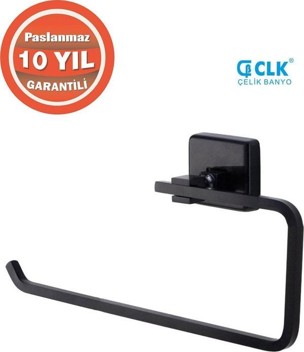 Çelik Banyo Paslanmaz Pirinç Kumru Mat Siyah Açık Kağııt Havluluk - Image 1