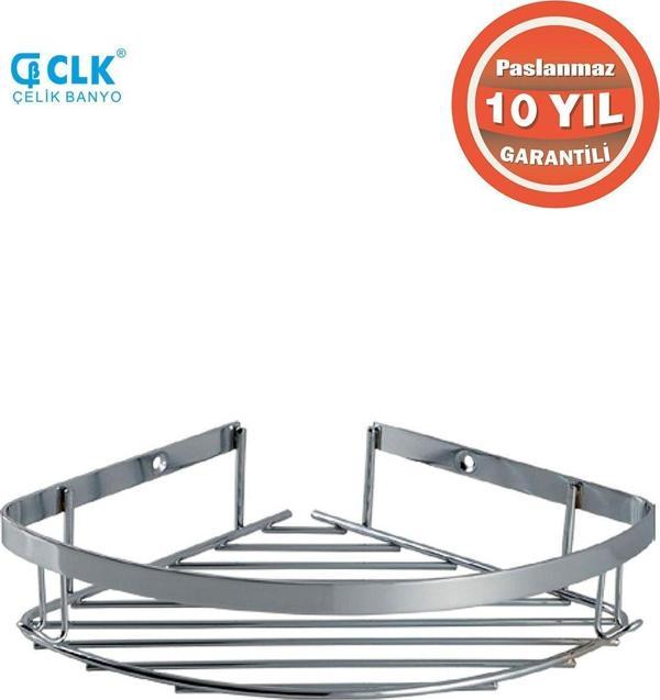 Çelik Banyo Paslanmaz Çelik Zerrin 1’Li 19X19 Cm Şampuanlık Köşe Süngerlik - Image 1
