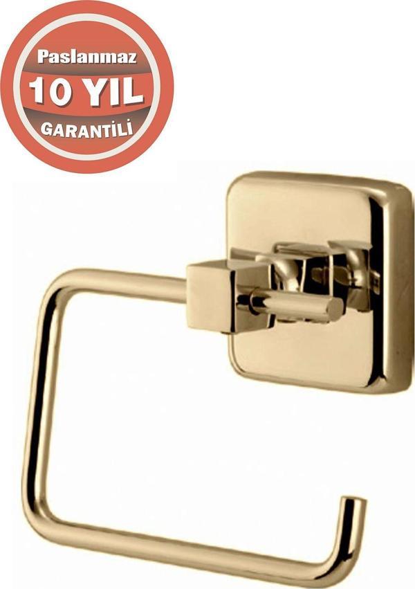 Çelik Banyo Paslanmaz Pirinç Kumru Tuvalet Kağıtlık Altın Gold - Image 1