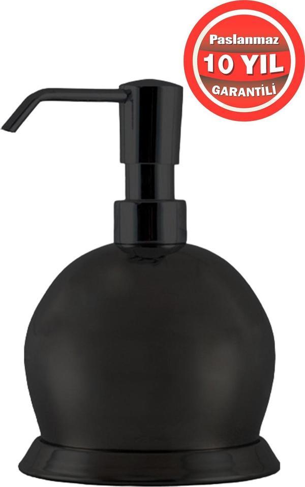 Çelik Banyo Paslanmaz Komple Pirinç Mat Siyah Küre Metal Sıvı Sabunluk - Image 1