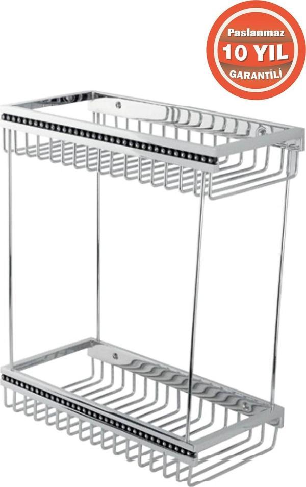 Çelik Banyo Paslanmaz Pirinç 12X25 Cm Swwor Şampuanlık Köşeliği Banyo Rafı Süngerlik - Image 1