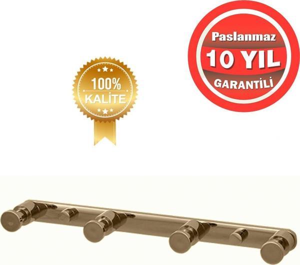Çelik Banyo Paslanmaz Pirinç Altın Gold Flora Askılık Dörtlü Askılık Banyo Askısı - Image 1