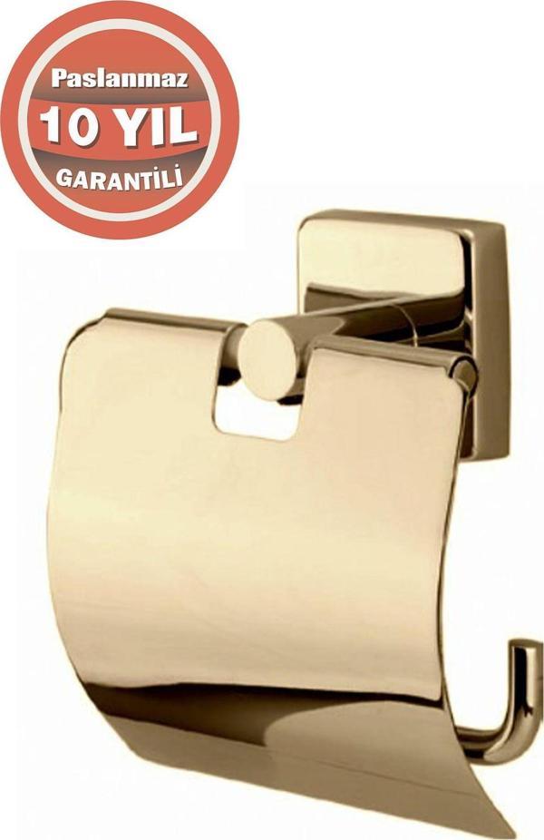 Çelik Banyo Paslanmaz Pirinç Vizyon Tuvalet Kağıtlığı Altın Gold - Image 1