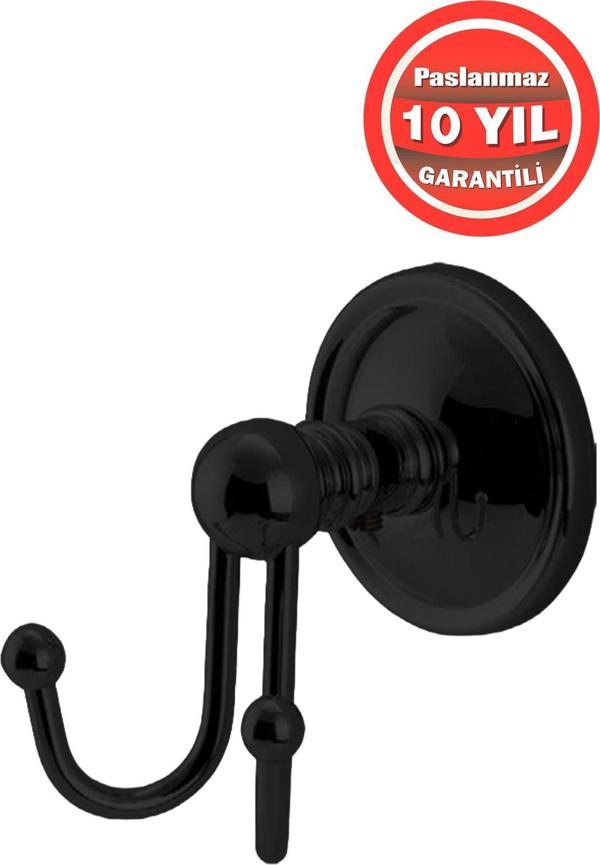 Çelik Banyo Paslanmaz Pirinç Mat Siyah Bella Bornozluk Askılık - Image 1