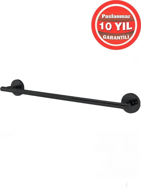 Çelik Banyo Paslanmaz Pirinç Mat Siyah Flora 50 Cm Uzun Havluluk - Image 1