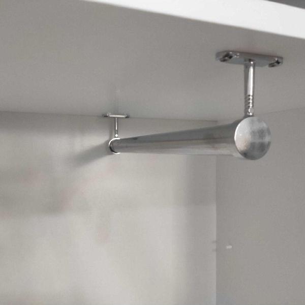 Deltaaks Dolap Içi (30 Cm) Krom Yuvarlak Askı Borusu( Askı Borusu +Flanş+Vida) - Dolap İçi Düzenleyiciler - T - Image 1