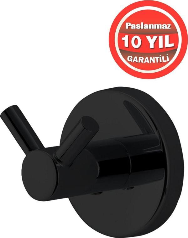 Çelik Banyo Paslanmaz Pirinç Mat Siyah Flora Bornzoluk Askılık - Image 1