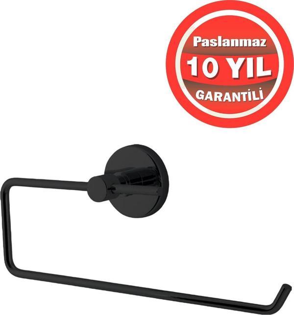 Çelik Banyo Paslanmaz Pirinç Mat Siyah Flora Kağıt Havluluk - Image 1